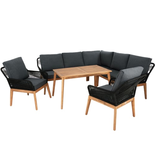 Gartenmöbel-Set Albenga - schwarz