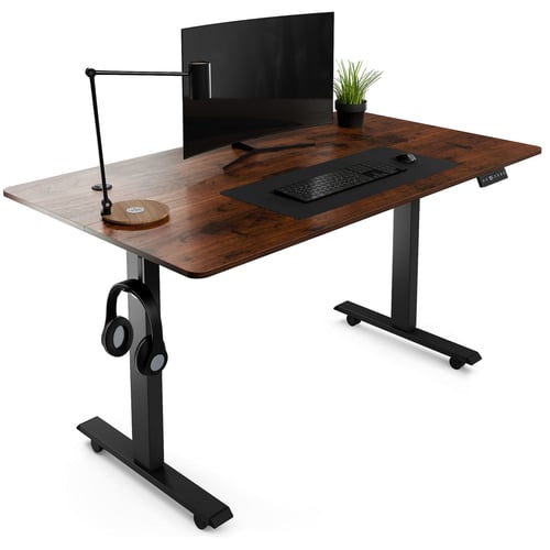 Höhenverstellbarer Schreibtisch Rapalo 140 x 80 cm - braun