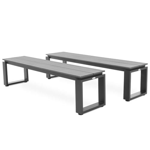 2er Set Gartenbänke 160 cm Pisa - Grau