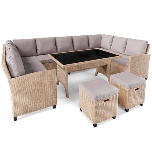 Gartenmöbel-Set LIVORNO - Beige/Hellgrau