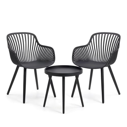 Gartenmöbel-Set PIENA - schwarz