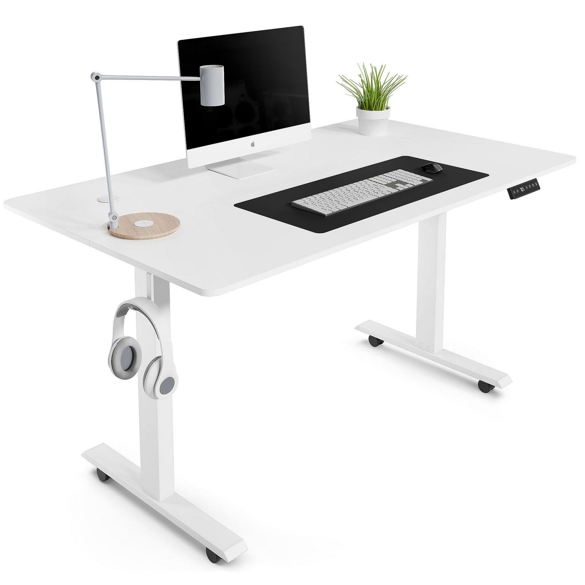 Höhenverstellbarer Schreibtisch Rapalo 140 x 80 cm - weiß