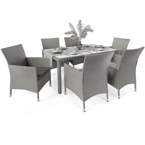 Gartenmöbel Set VERONA 6+1 - Grau/Grau