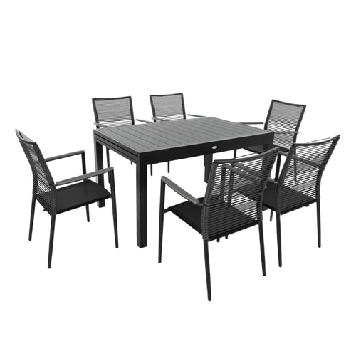 Gartenmöbel-Set GAVO 6+1 - grau