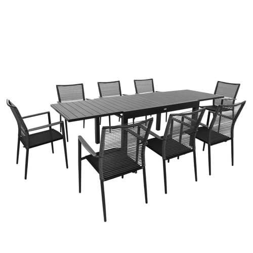 Gartenmöbel-Set GAVO 8+1 - grau