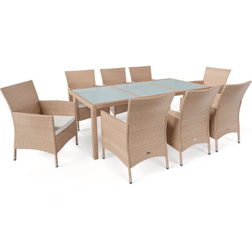 Gartenmöbel-Set VERONA 8+1 Beige/Creme