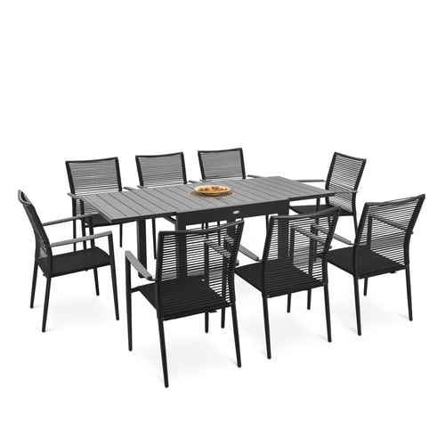 Gartenmöbel-Set PAVIA 8+1 - Grau