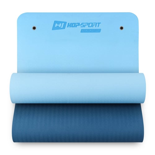Yogamatte TPE 0,8cm blau/hellblau mit Ösen