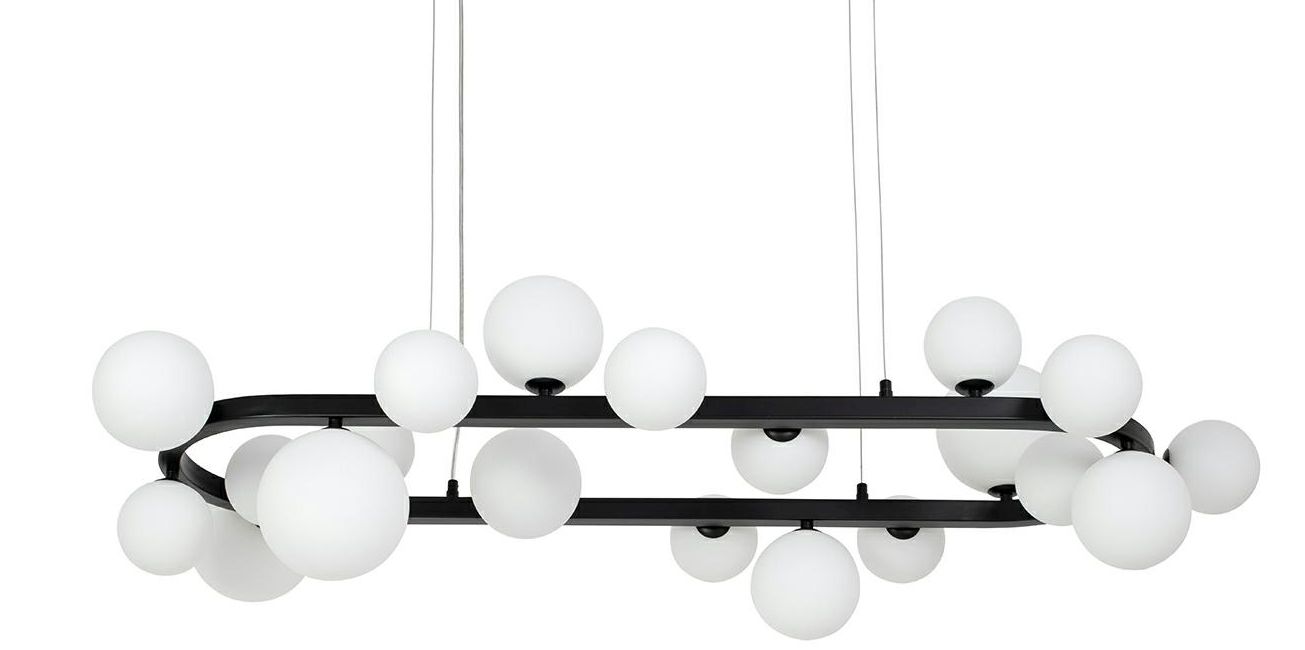 Moosee Alure Oval lampa wisząca 20x5 W biała-czarna MSE1501100550