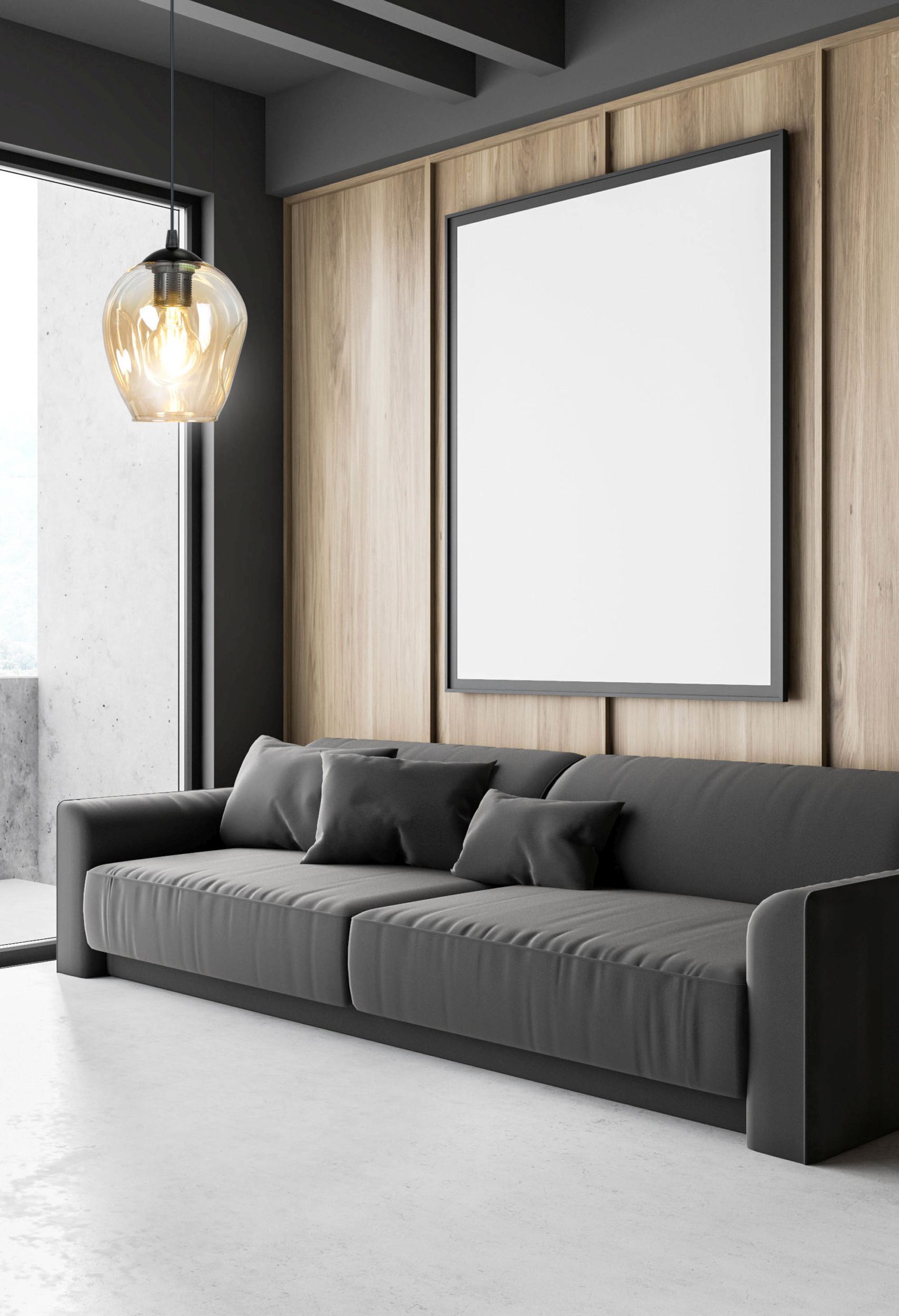 Emibig Istar lampa wisząca 1x15 W czarna-bursztynowa 677/1