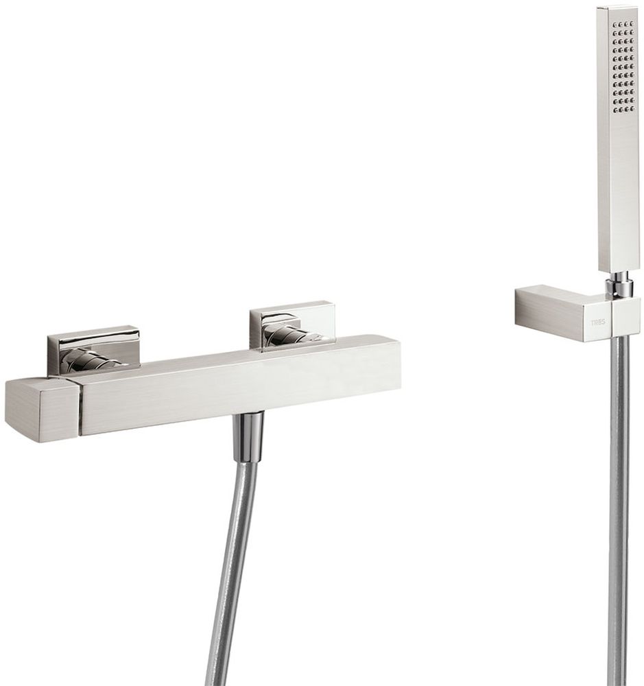 Tres Slim Exclusive bateria prysznicowa ścienna stal 202.167.01.AC