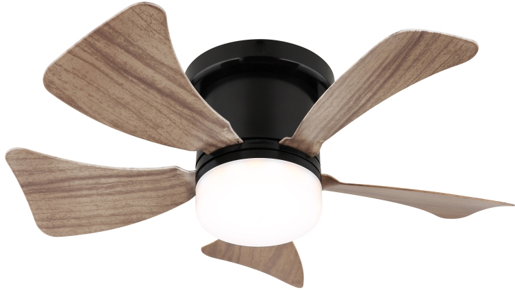 Globo Lighting Hines lampa podsufitowa z wentylatorem 1x9 W czarna-drewno 03609H