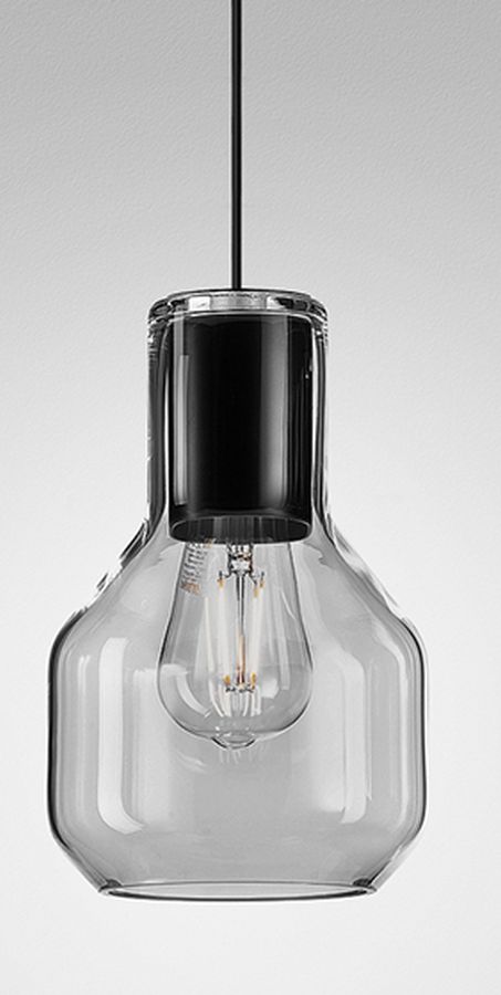 Aqform Modern Glass Barrel SP lampa wisząca 1x50W czarna struktura 50534-0000-U8-PH-12
