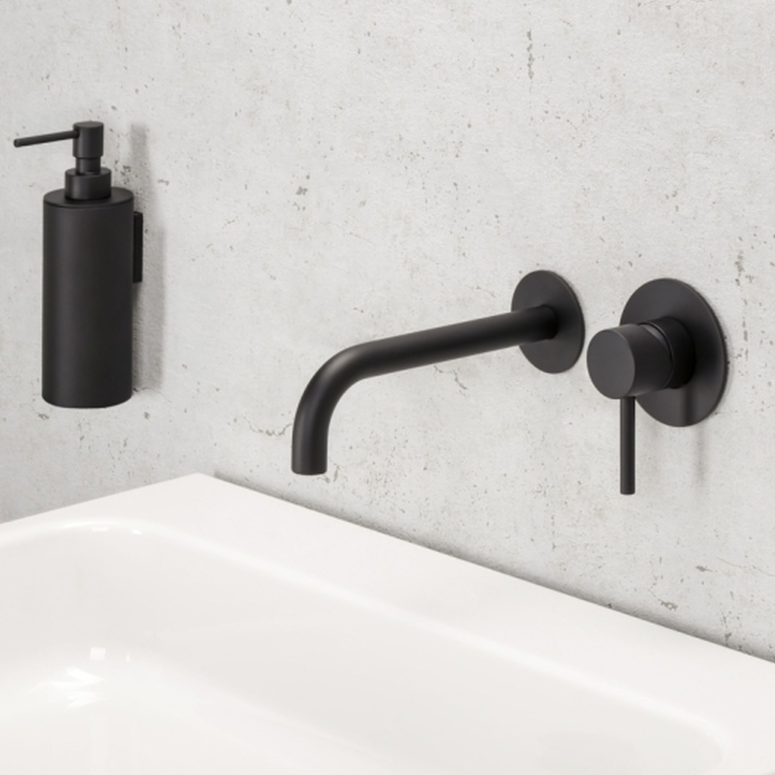 Herzbach Deep Black bateria umywalkowa podtynkowa czarny mat 23.203754.1.12