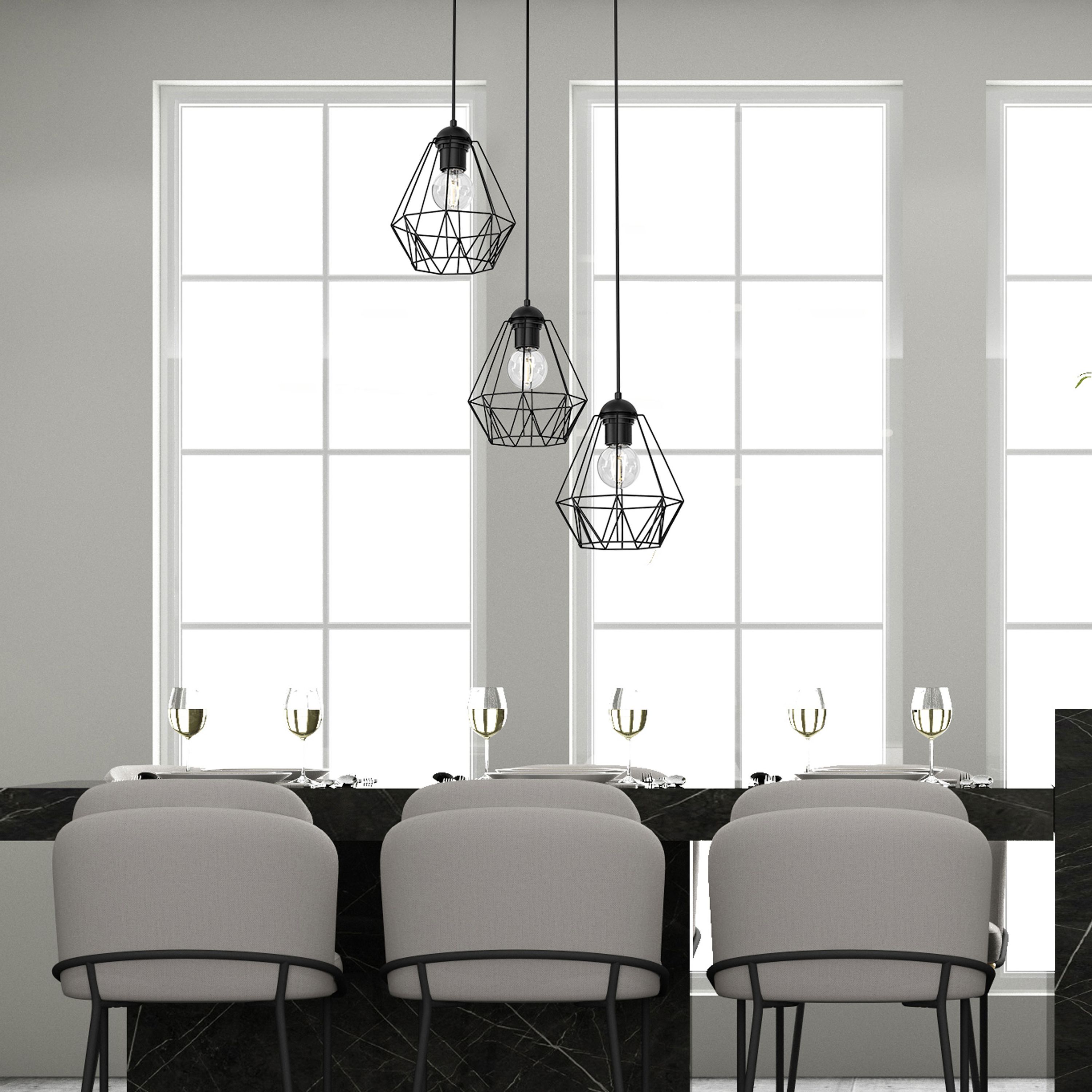 Luminex Bergen lampa wisząca 3x60 W czarna 0606