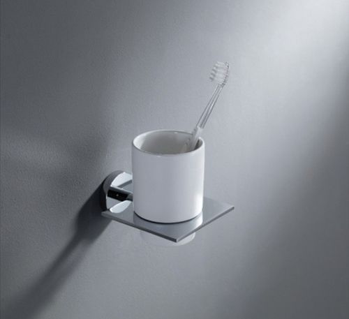 Blue Water Hugo kubek do mycia zębów podwójny z uchwytem ściennym biały/chrom HUG-011
