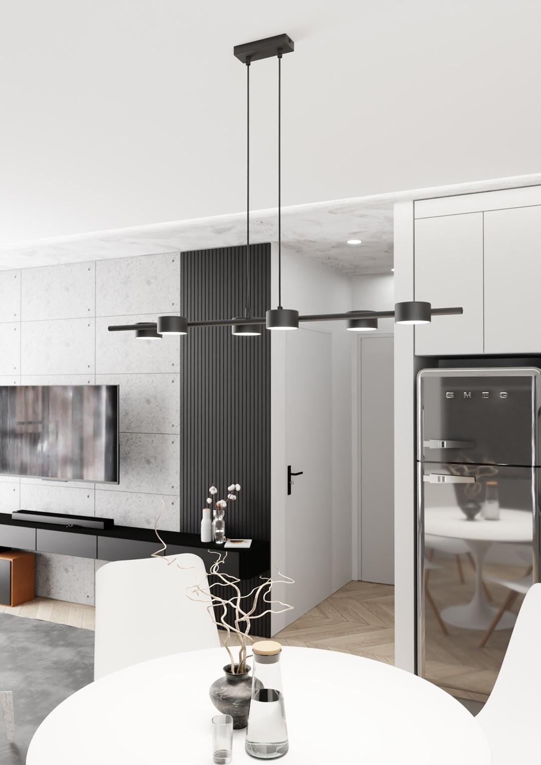 Emibig Sora lampa wisząca 6x12 W czarna 1440/6