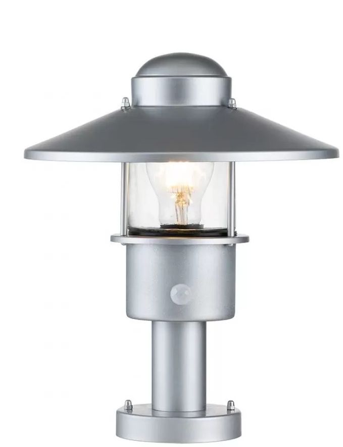 Elstead Lighting Klampenborg lampa stojąca zewnętrzna 1x60 W srebrna KLAMPENBORG-PED-SIL