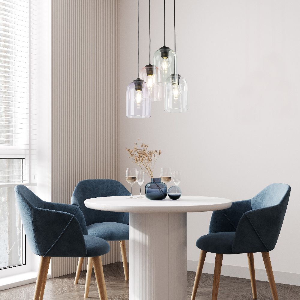 TK Lighting Molly lampa wisząca 4x15 W czarna 10301