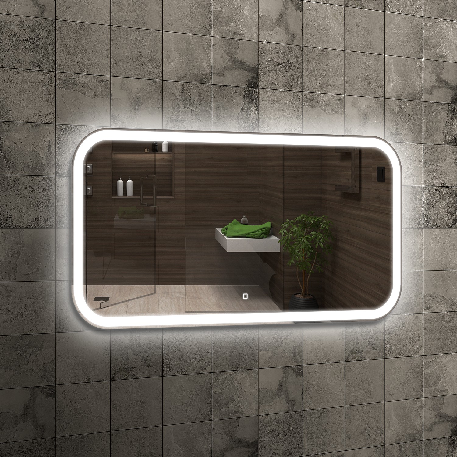 Venti Prima lustro 120x60 cm prostokątne z oświetleniem biały