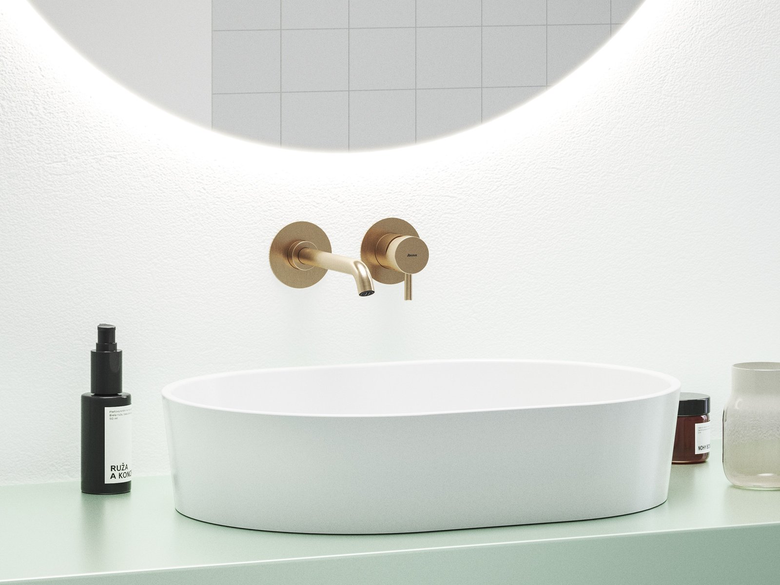 Ravak Espirit bateria umywalkowa podtynkowa różowe złoto X070352