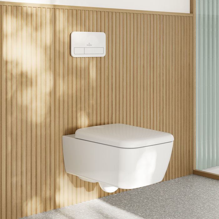 Villeroy & Boch Skyla TwistFlush [e3] combi-pack miska WC z deską wolnoopadającą wisząca bez kołnierza ze spłukiwaniem wirowym ...