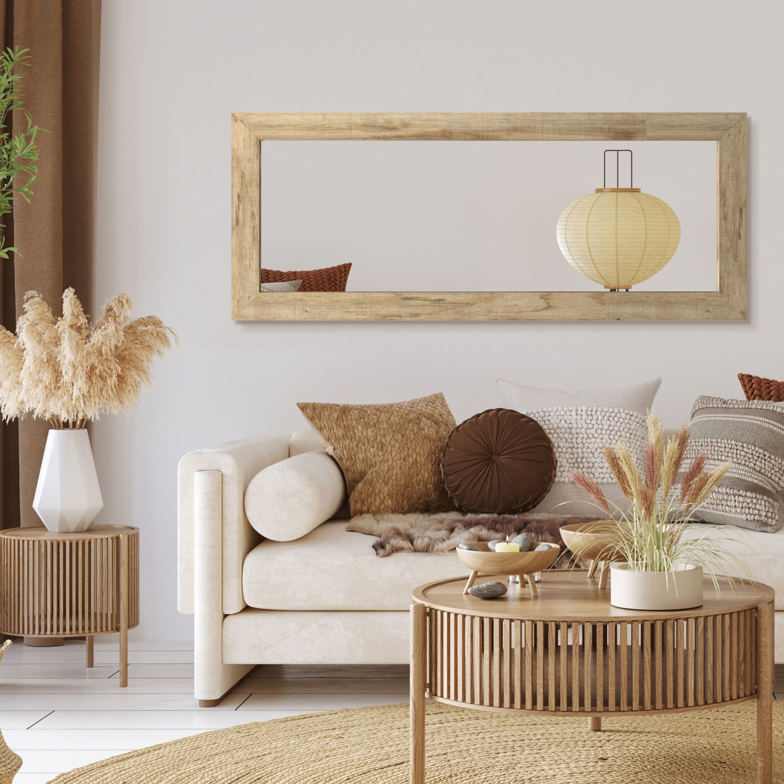 Styler Jyvaskyla lustro 148x56 cm prostokątne rama dąb LU-12404 - Wysyłka w 24h