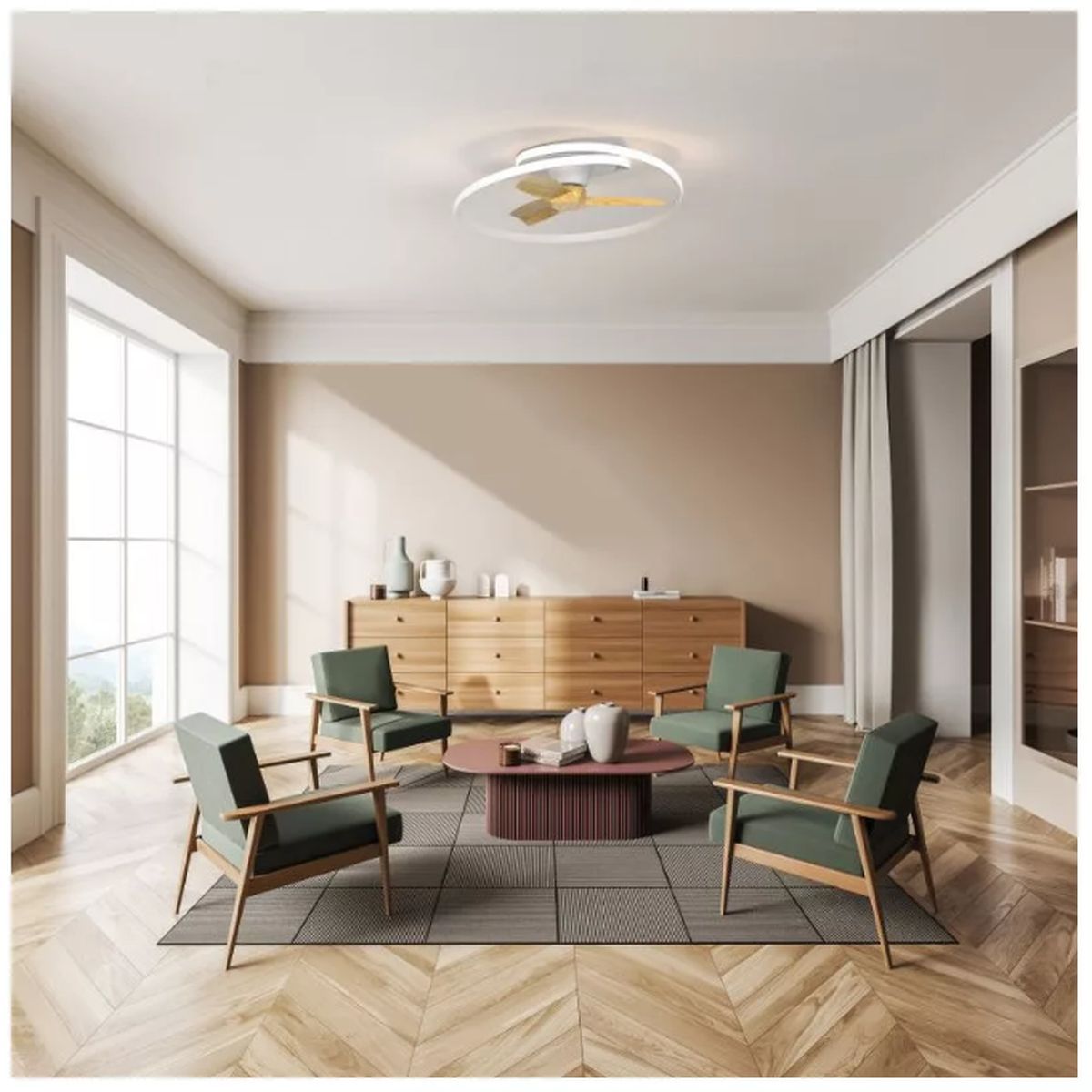 Mantra Ocean lampa podsufitowa 1x60 W biała-drewno 8235