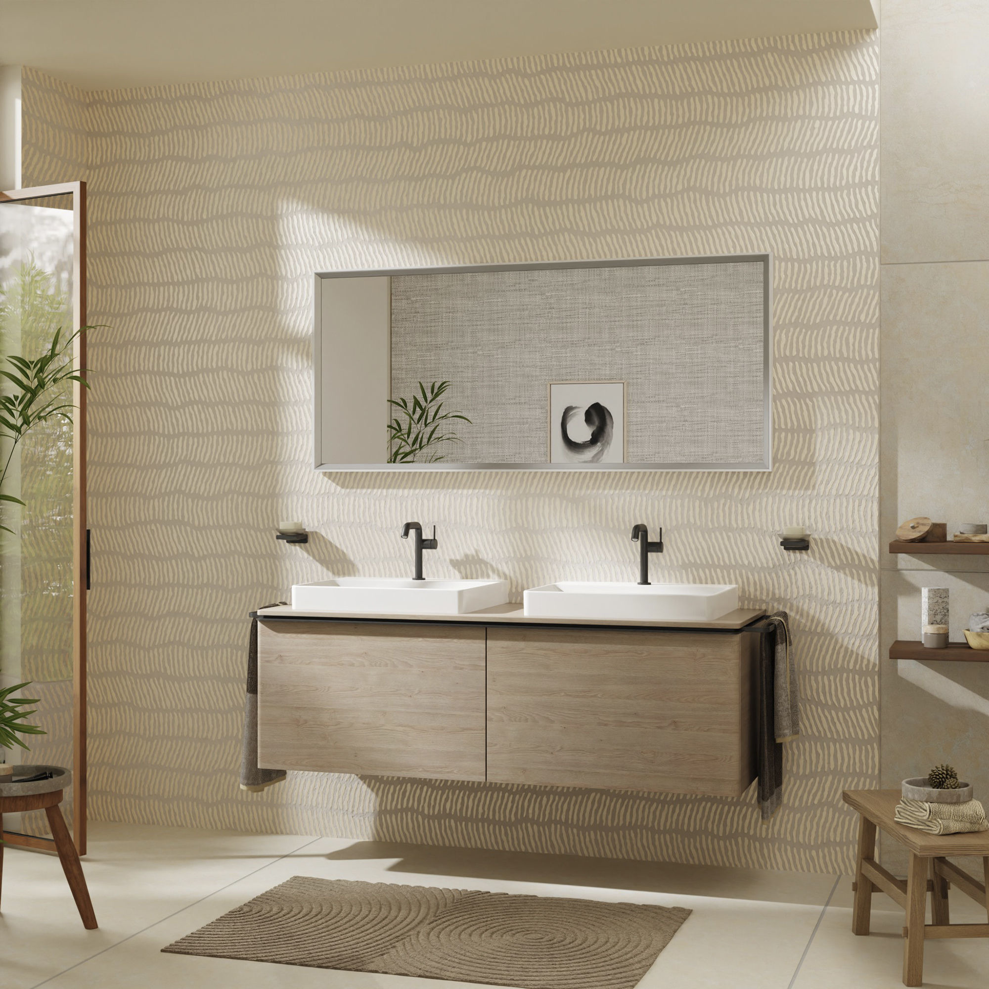 Hansgrohe Xelu Q blat naszafkowy 156x55 cm orzech 54112630