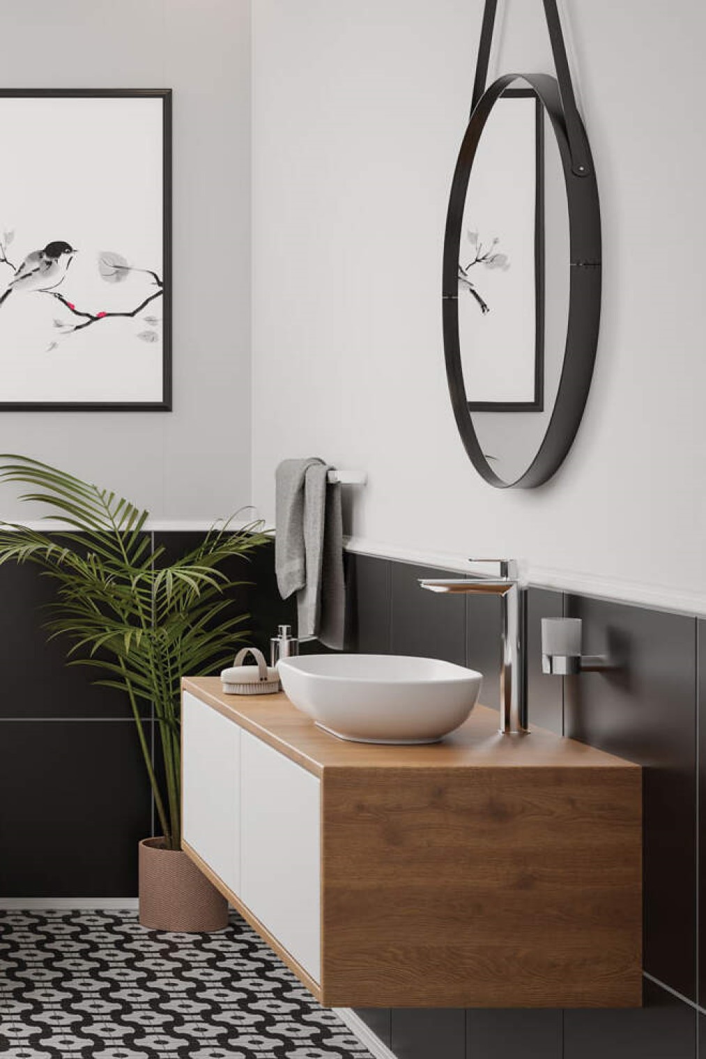 Deante Round kubek na szczoteczki ścienny szkło mleczne/chrom błyszczący ADR0911 - Wysyłka w 24h