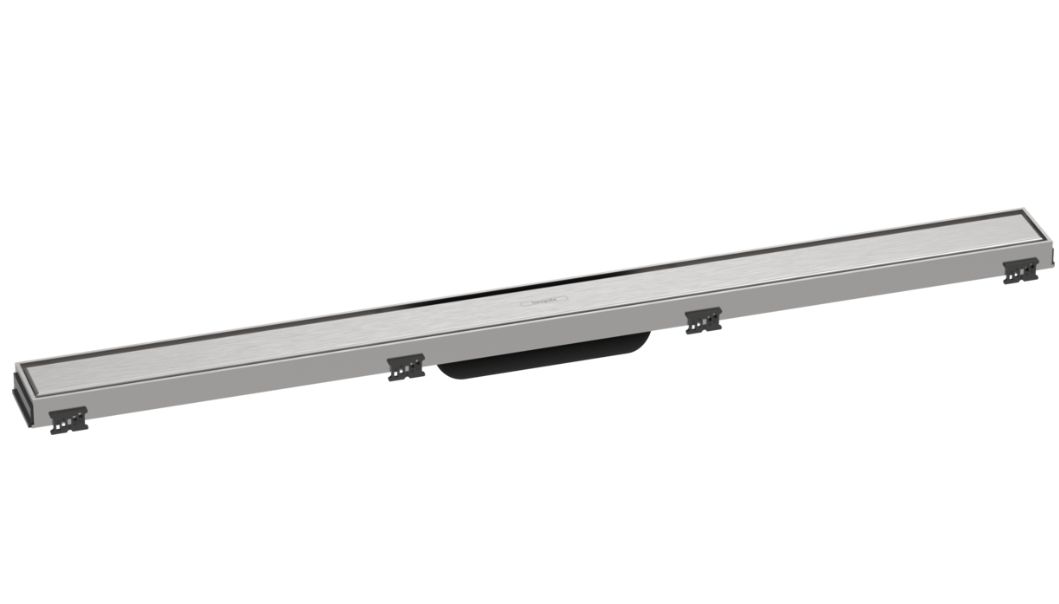 Zestaw Hansgrohe Raindrain Match odpływ liniowy 90 cm stal szczotkowana (56040800, 56019180)