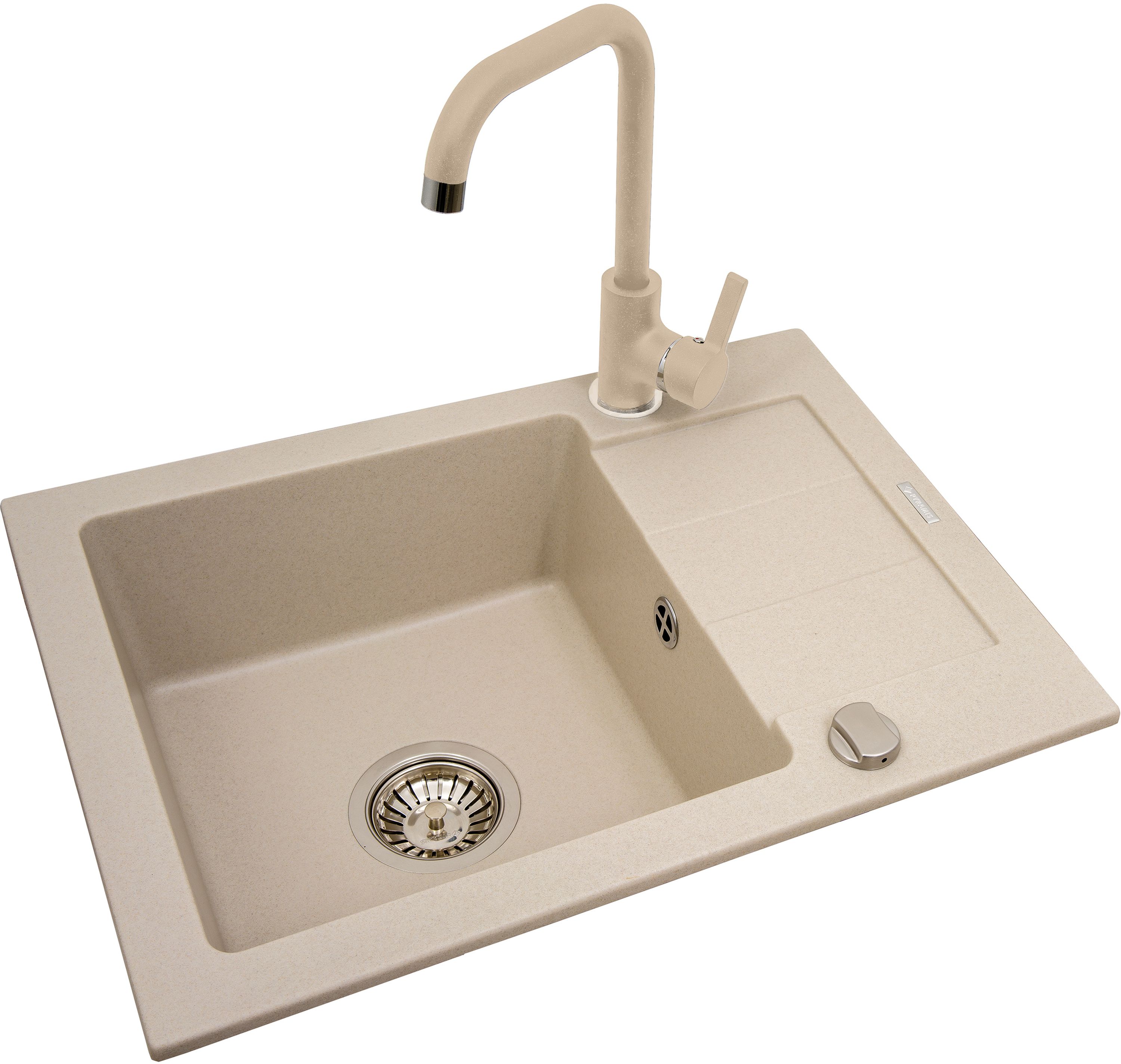 Pyramis Sparta Mini zlewozmywak granitowy 56x46 cm beżowy 070179312