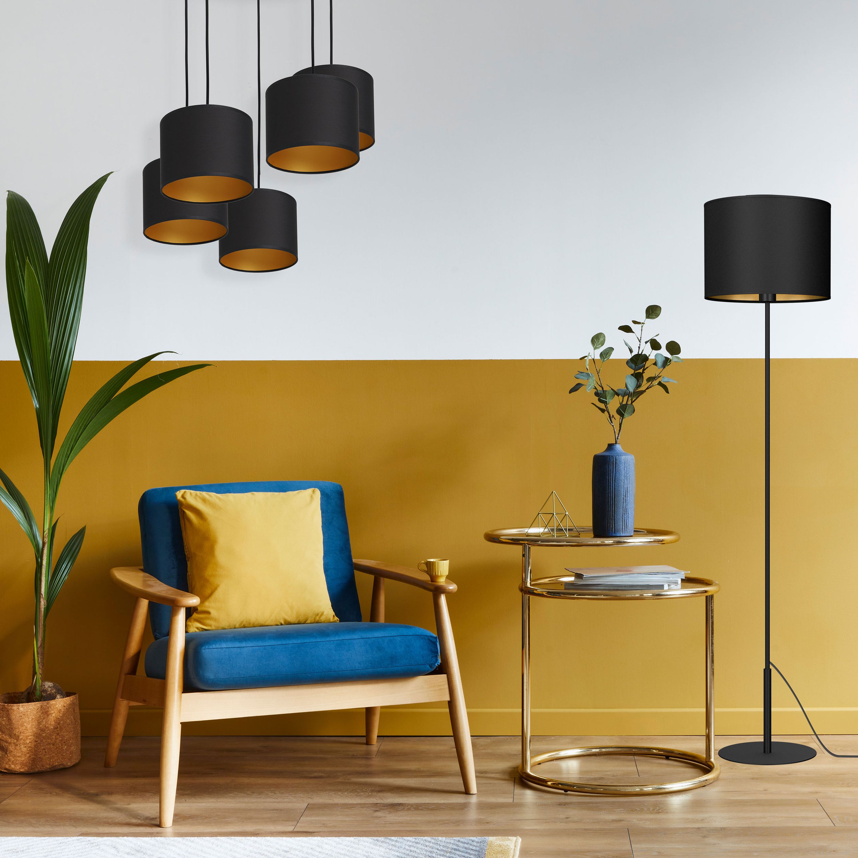 Luminex Arden lampa stojąca 1x60W czarny/złoty 3498