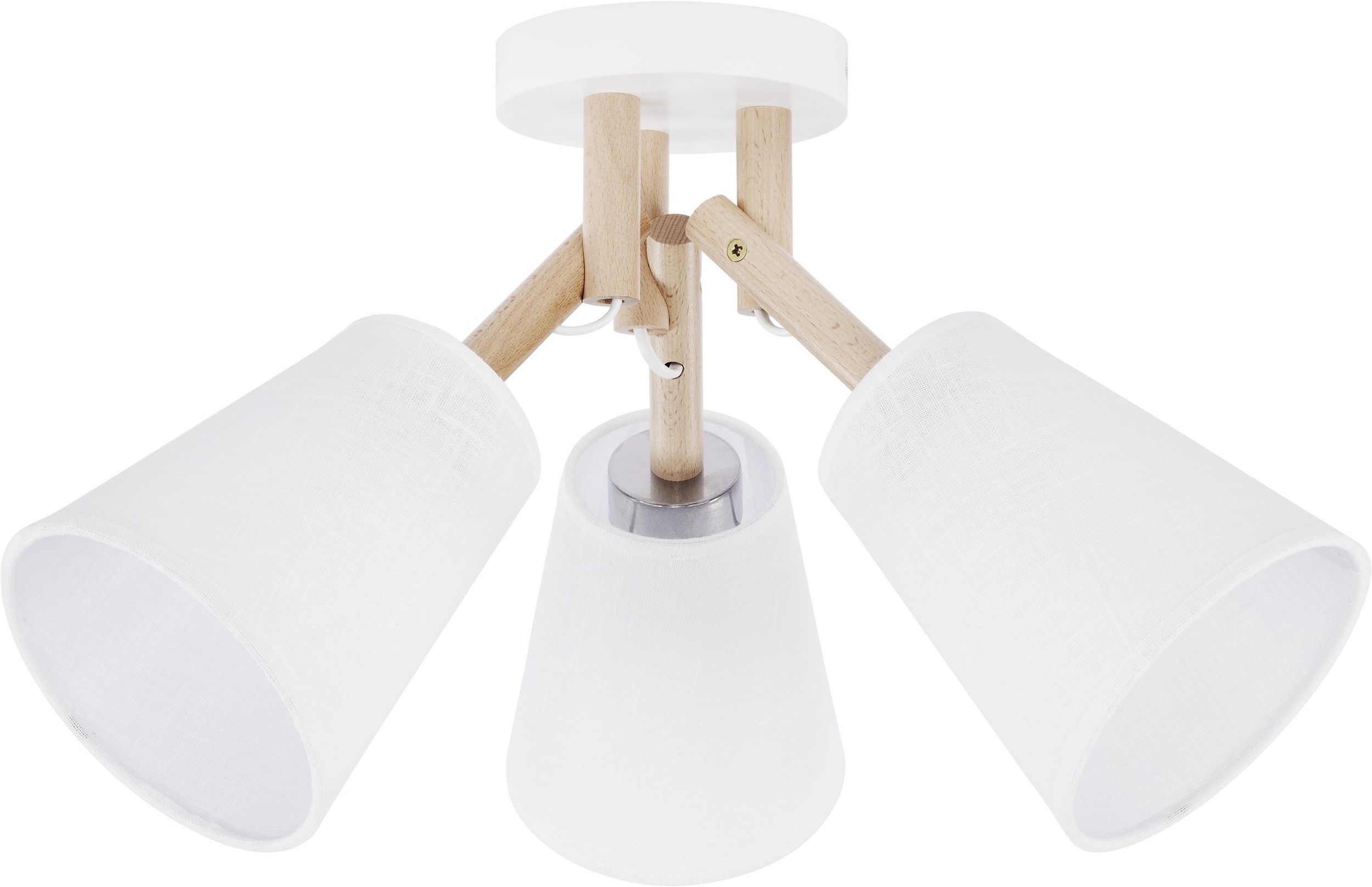 TK Lighting Vaio White lampa podsufitowa 3x15W biały/drewno 665