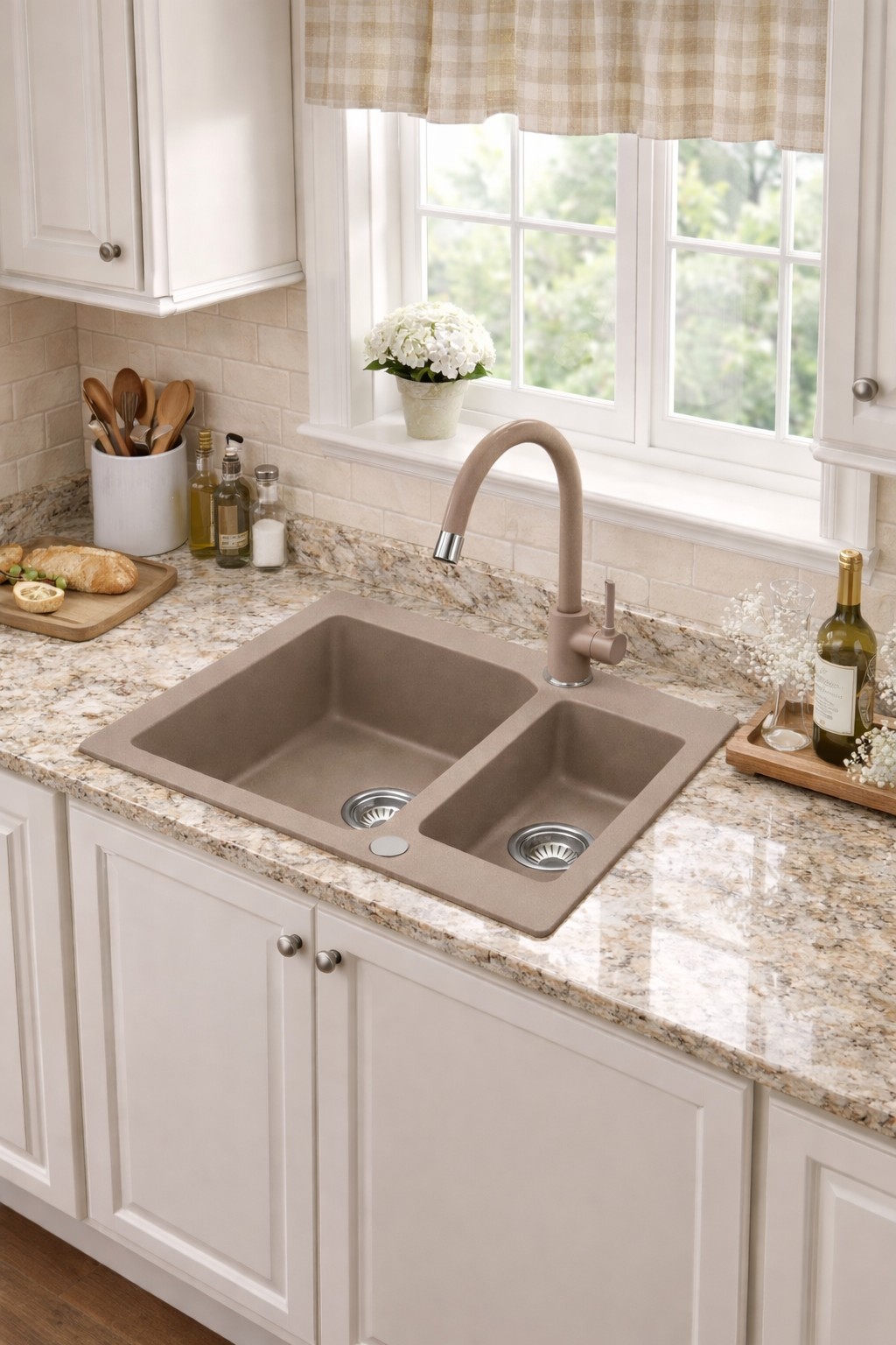 Ruvetti Signum zlewozmywak granitowy 60,5x49,5 cm beżowy 3001S_BE1520_W