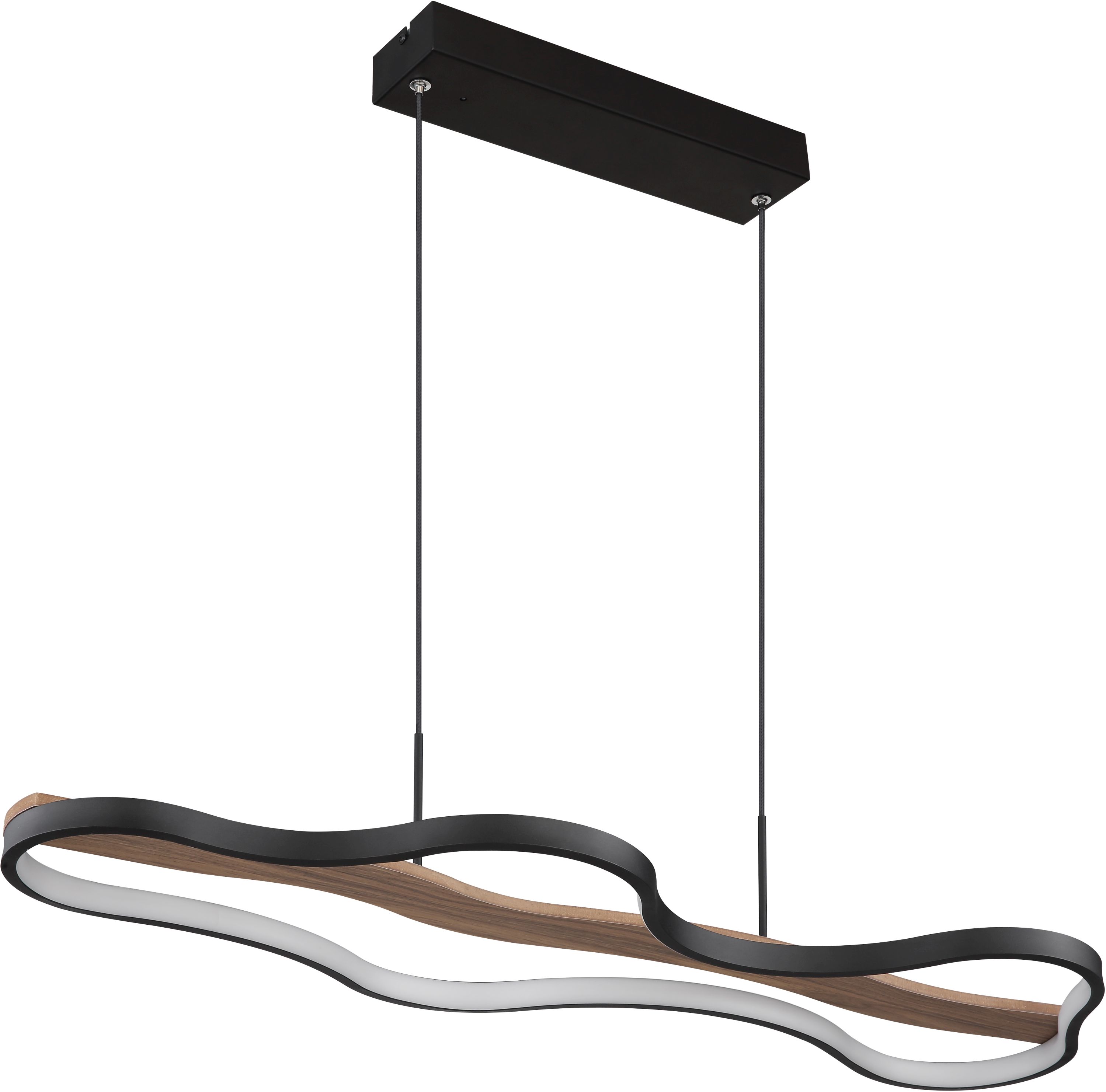 Globo Lighting Bezzy lampa wisząca 1x30W czarny mat/drewno 67181H