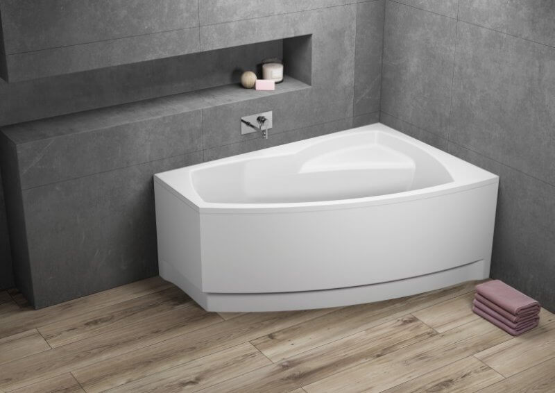 Polimat Frida wanna narożna 160x105 cm prawa biała 00978 - Wysyłka w 24h