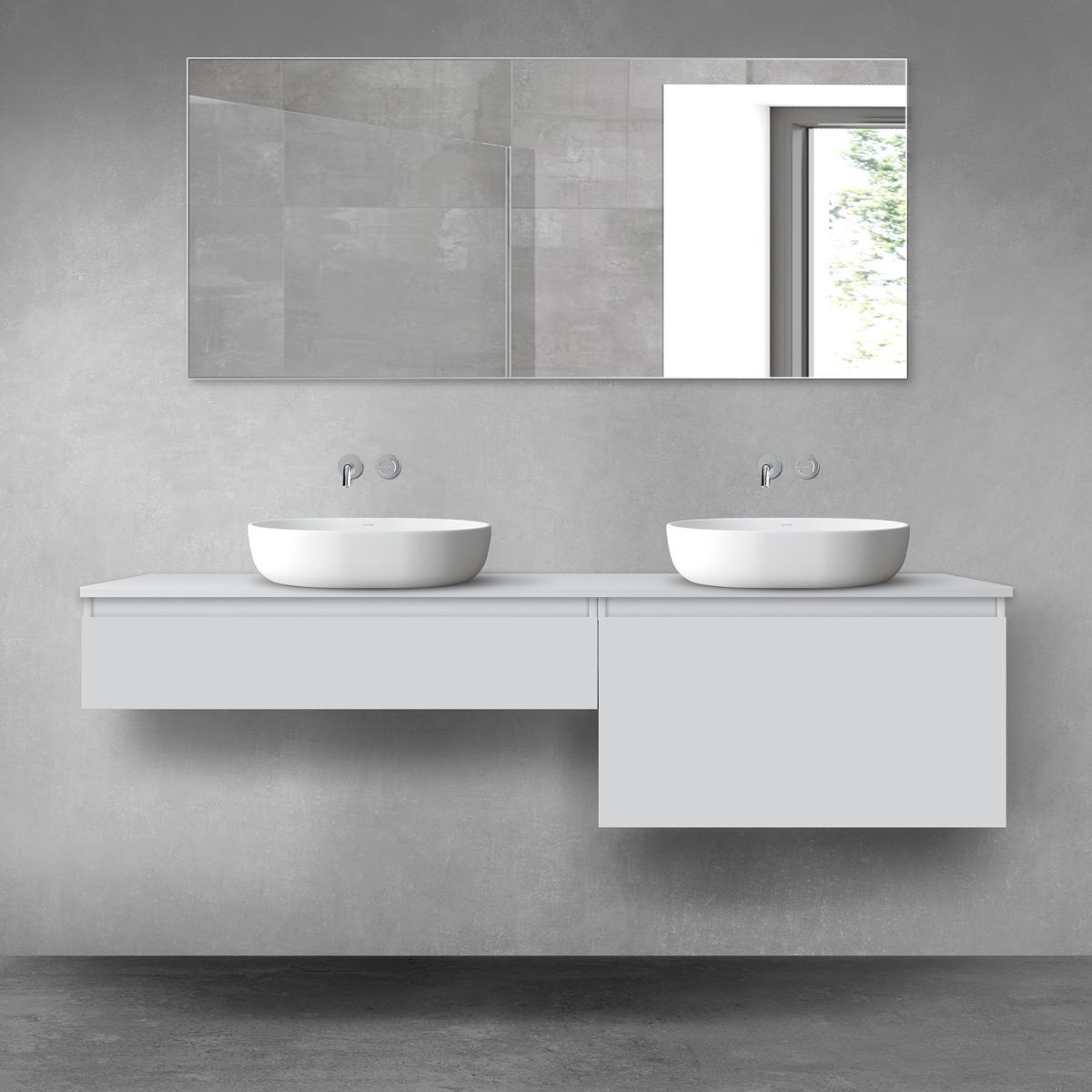 Oltens Vernal zestaw mebli łazienkowych 180 cm z blatem szary mat 68558700 - Wysyłka w 24h