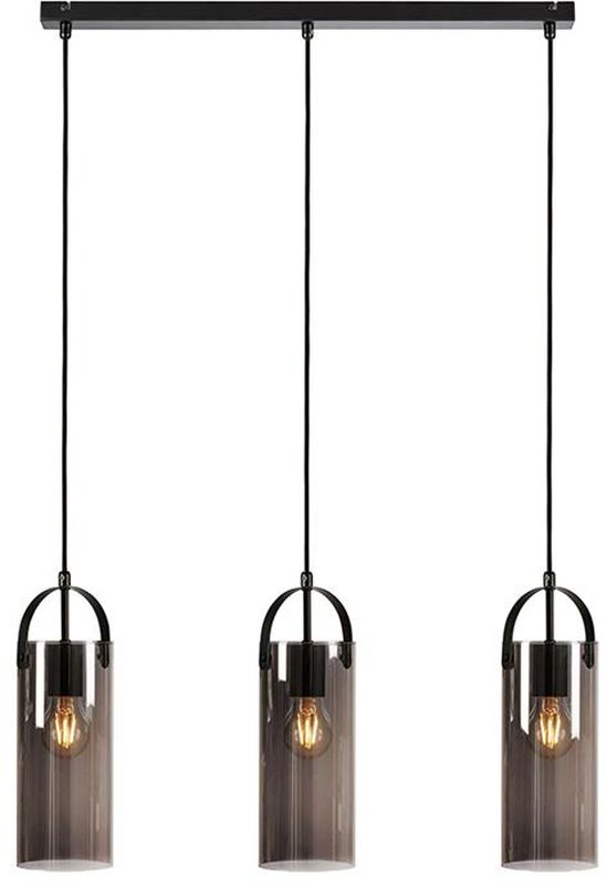 Markslöjd Glory lampa wisząca 3x15W przydymiona/czarna 108219