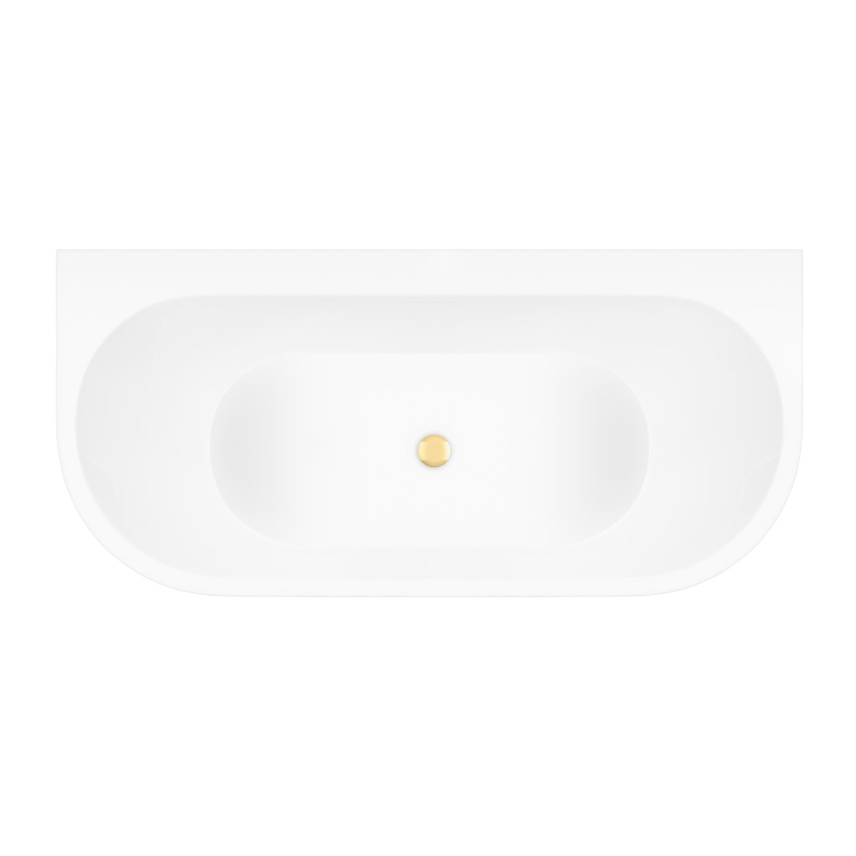 Zestaw Oltens Hulda wanna przyścienna 160x75 cm z pokrywą korka biały połysk/złoty połysk (12020000, 09002800) - Wysyłka w 24h