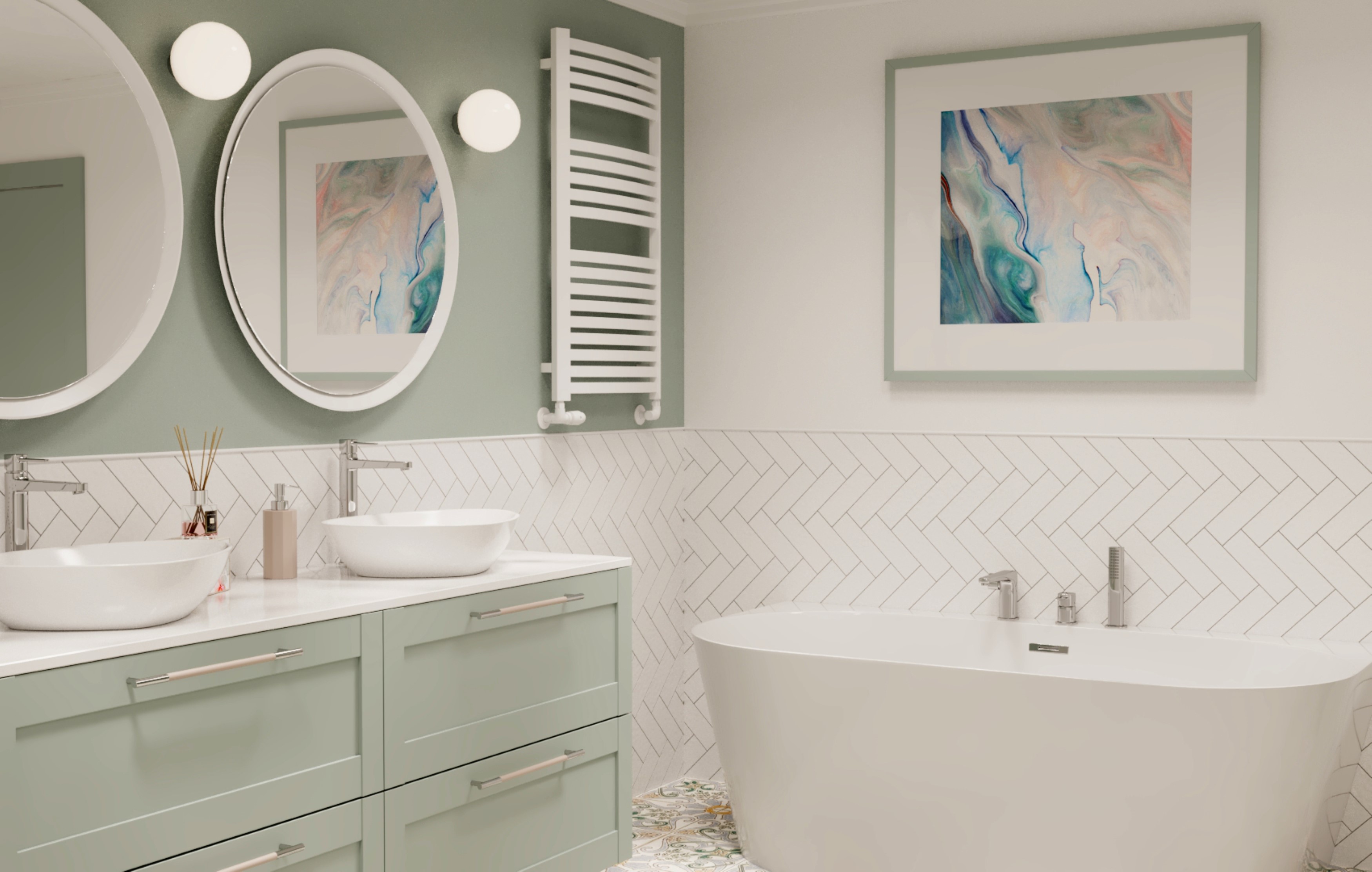 Invena Glamour bateria nawannowo-prysznicowa chrom BW02S01