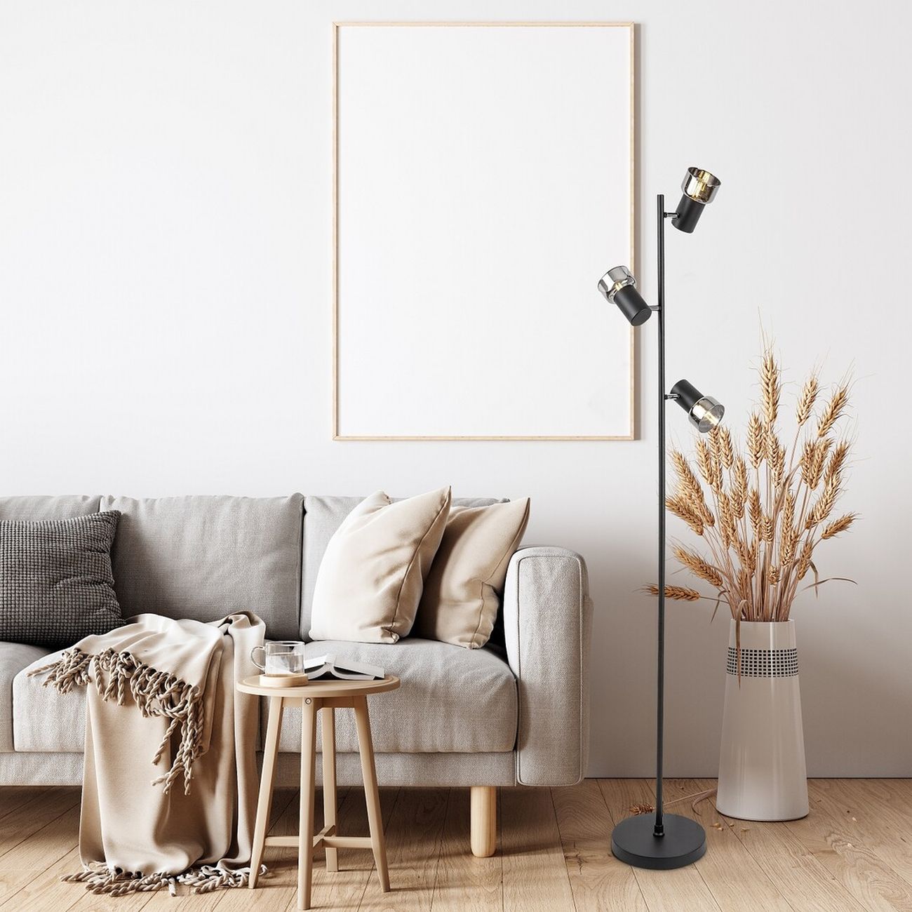 Rabalux Hatice lampa stojąca 3x15 W czarna-przydymiona 74279