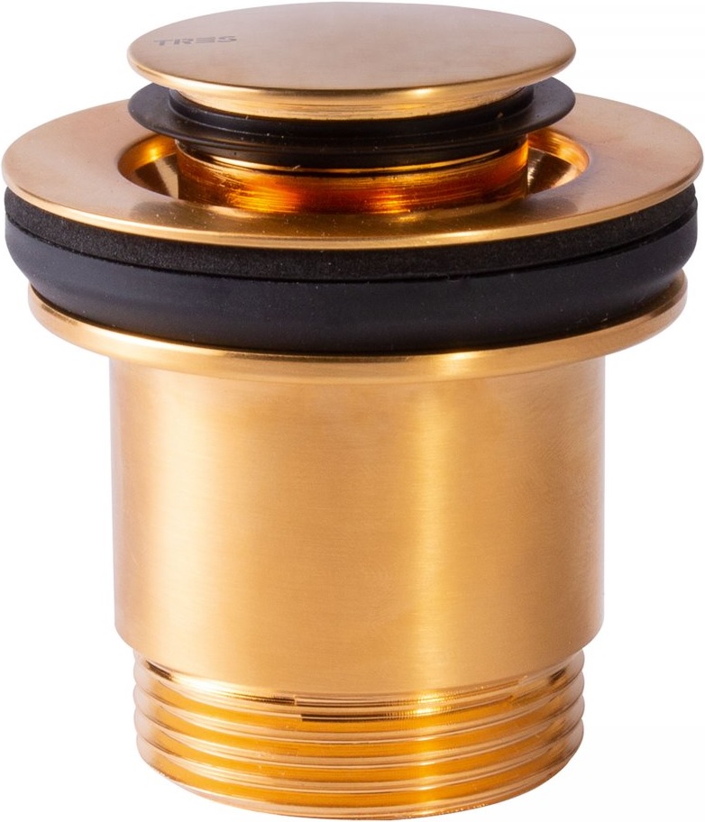 Tres korek do umywalki click-clack złoty mat 24284002OM