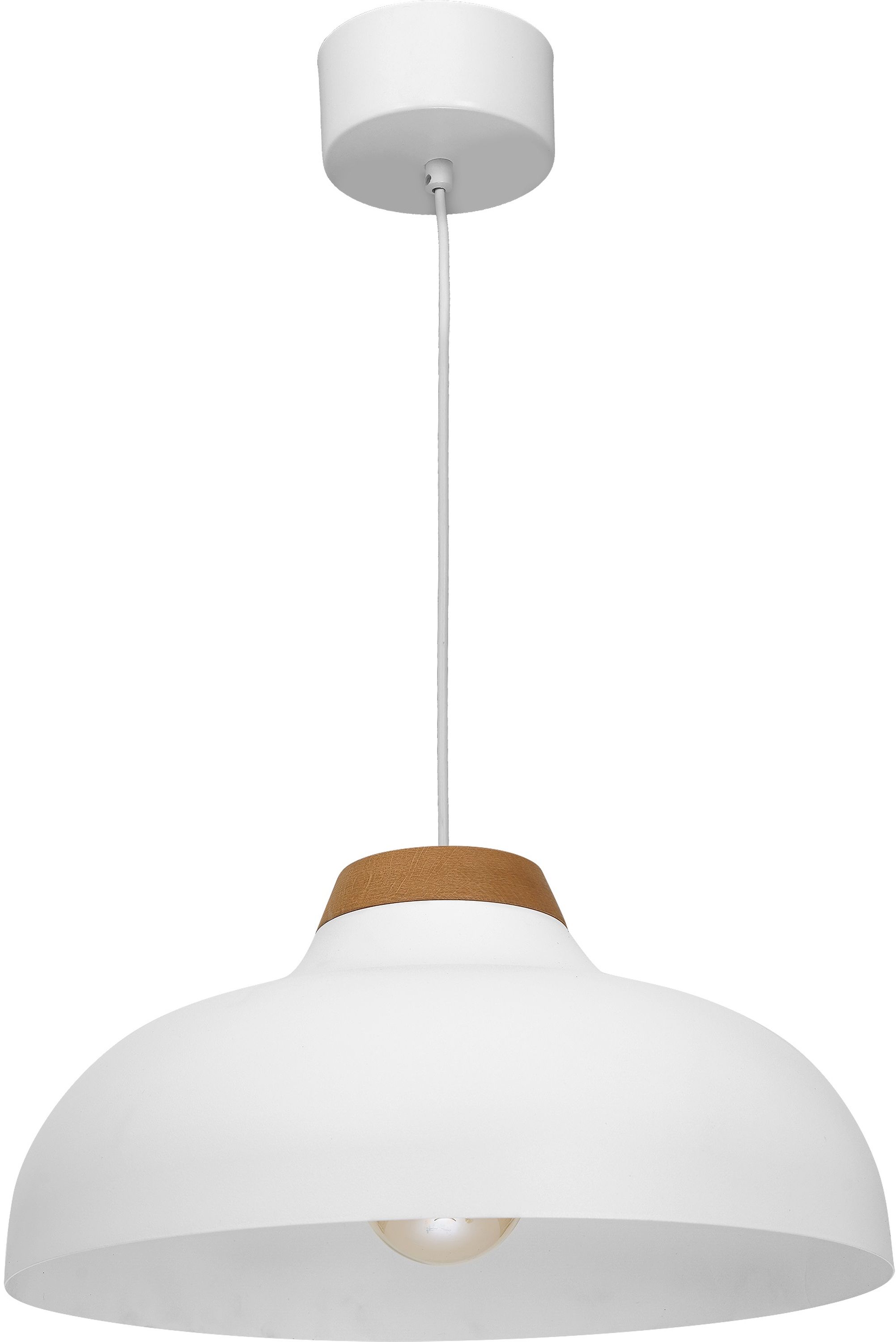 Luminex Burgos lampa wisząca 1x60W biały/drewno 1990