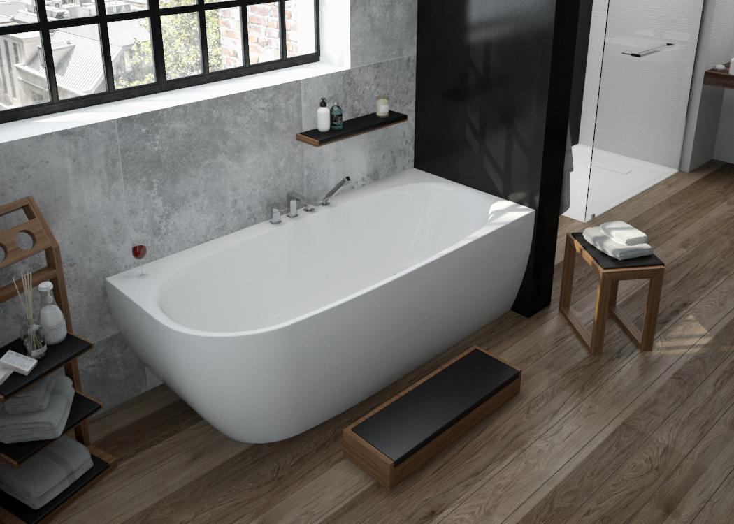 Hoesch iSensi wanna wolnostojąca 170x75 cm narożna prawa biała 3811.010