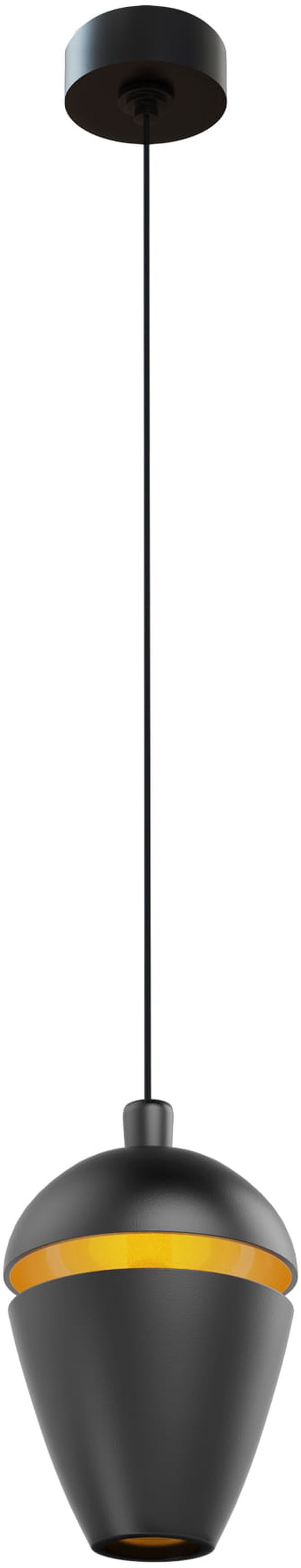 MaxLight Cometshine lampa wisząca 1x8W LED czarna/złota P0471