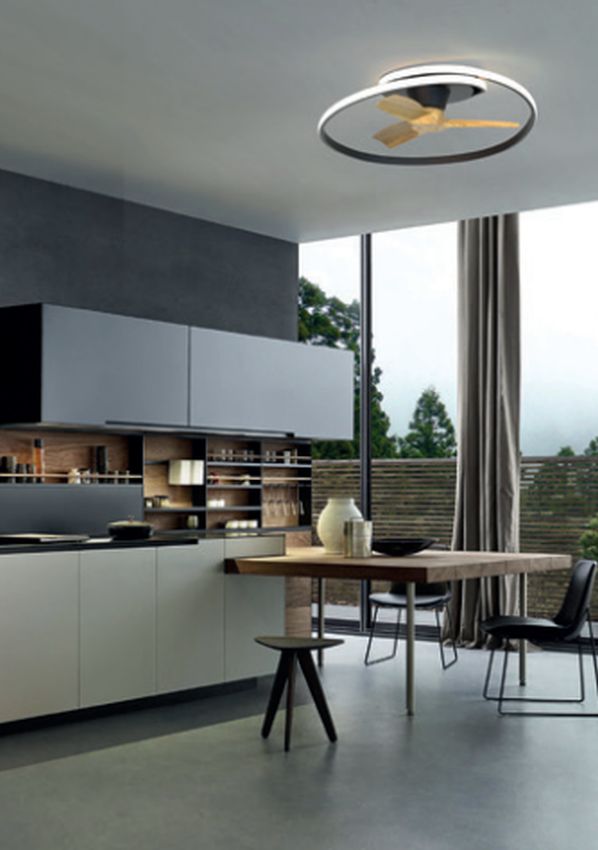 Mantra Ocean lampa podsufitowa 1x60 W czarna-drewno 8236