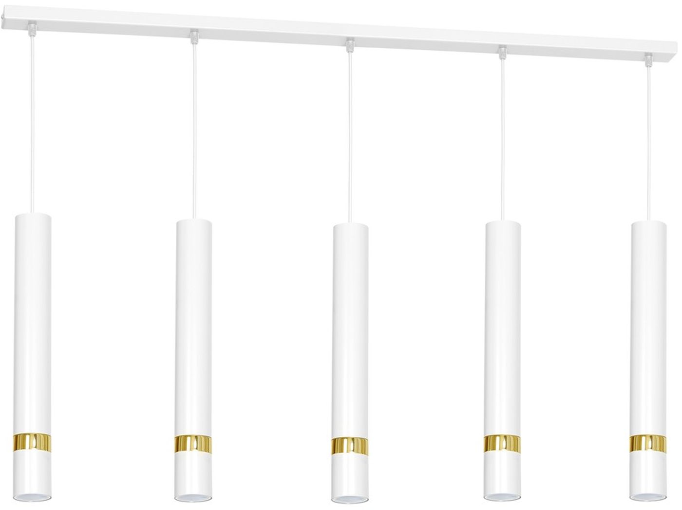 Milagro Joker lampa wisząca 5x8W biało/złota MLP6122