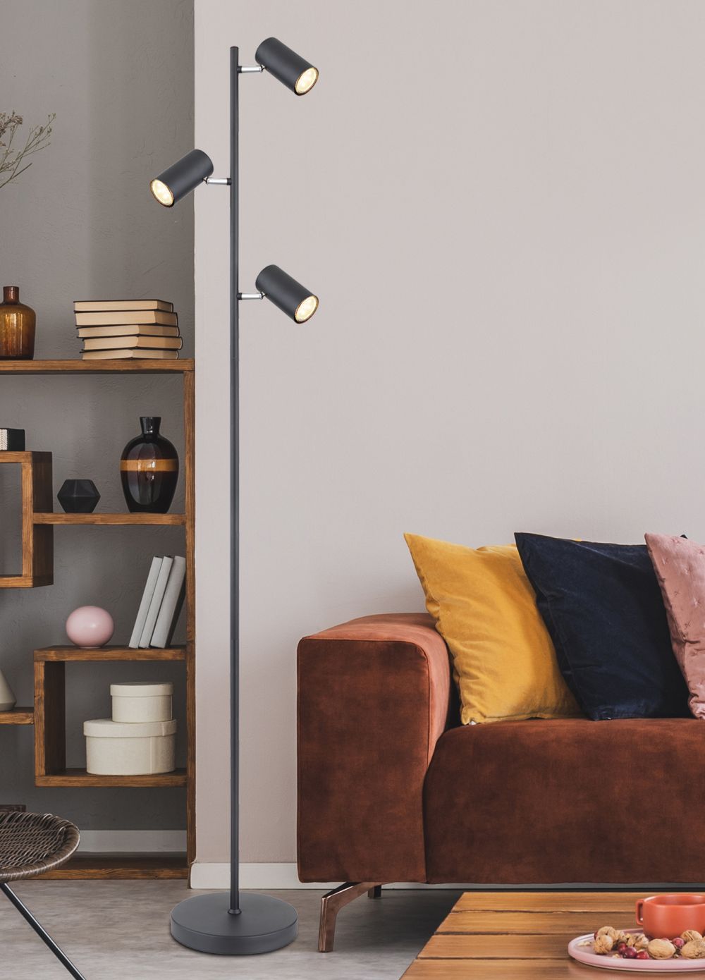 Globo Lighting Robby lampa stojąca 3x5W czarny mat 57910SB