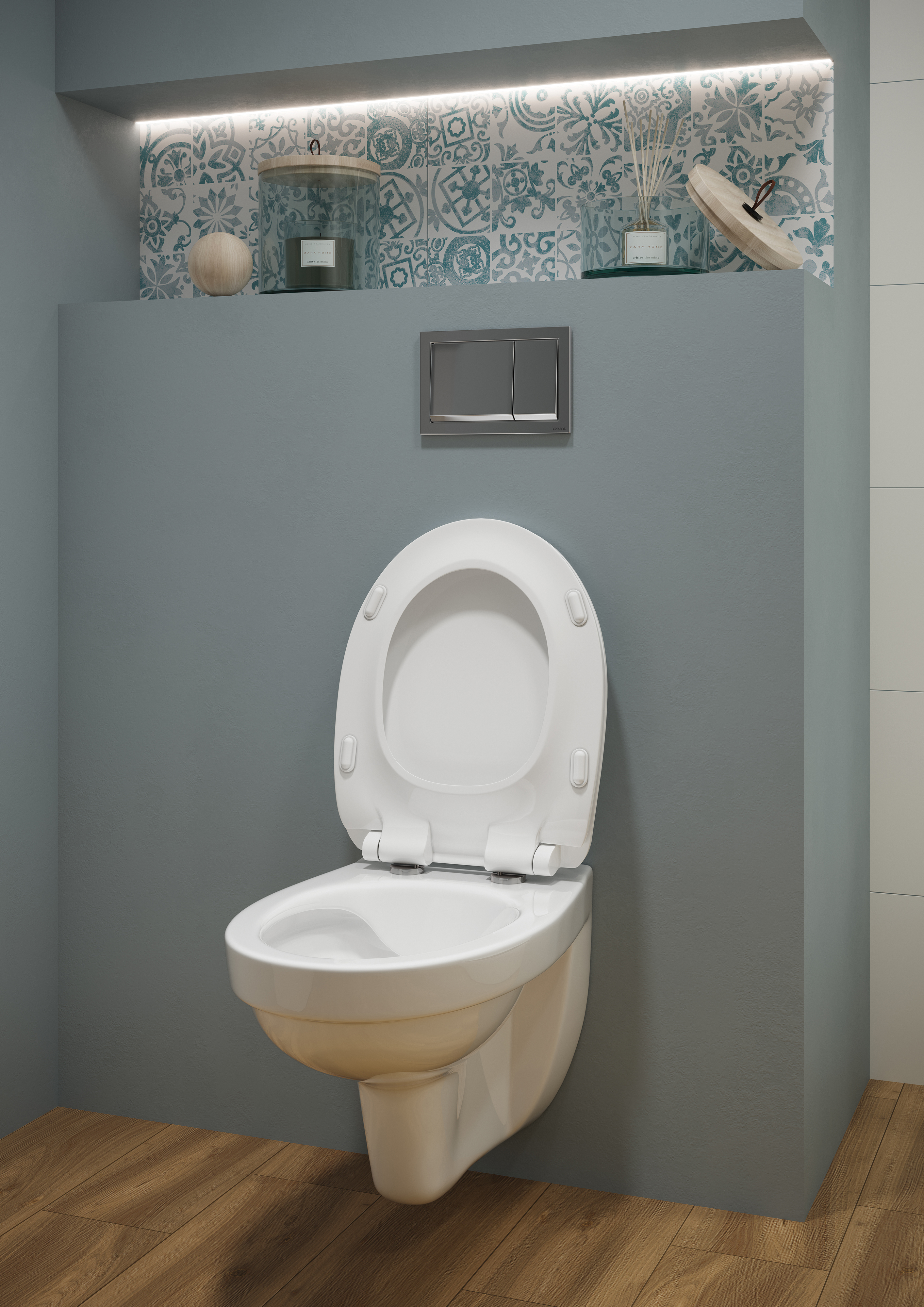 Mito Cersania miska WC z deską wolnoopadającą wisząca bez kołnierza biały połysk S701-554